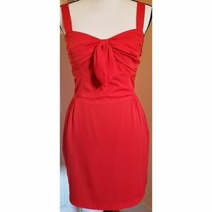 Mara Hoffman Silk Bow Dress Sheath Retro 50s Red